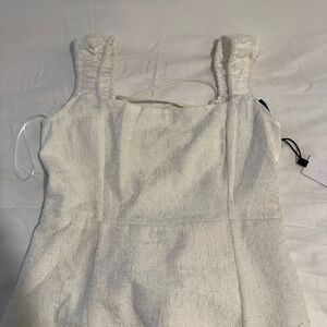 Astr the Label White Square Neck Lace Back Midi Dress • Size M